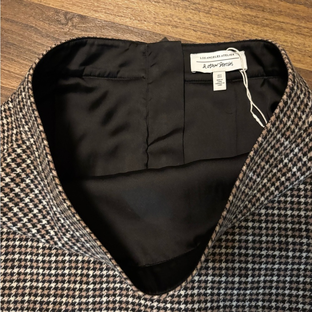 Houndstooth mini skirt - Black and Brown